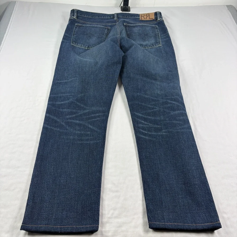 RRL Jeans Men 38x31 Blue Double RL Slim Narrow Union Standard Denim Ralph Lauren